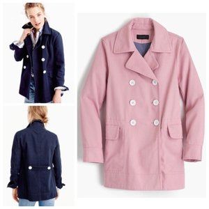 NWT J.CREW Heavyweight Twill Cotton Peacoat Pea Coat Jacket Pink Blush Mauve 4